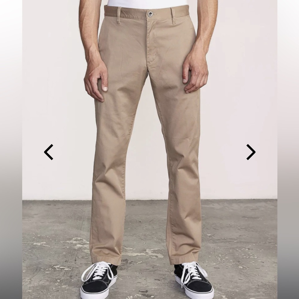 RVCA men’s weekend chino pant in dark khaki. 36. GUC.